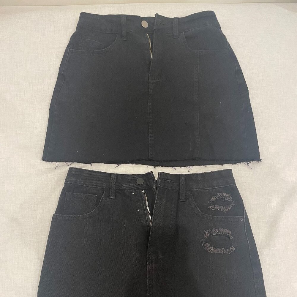 Black Jean Skirts